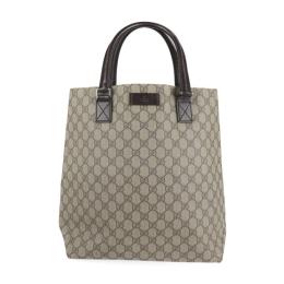 GUCCI グッチ トートバッグ 131220 PVC レザー ベージュ ブラウ【本物保証】