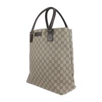 GUCCI グッチ トートバッグ 131220 PVC レザー ベージュ ブラウ【本物保証】