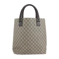 GUCCI グッチ トートバッグ 131220 PVC レザー ベージュ ブラウ【本物保証】