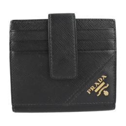 PRADA プラダ 二つ折り財布 2MC063 レザー NERO ブラック ゴー【本物保証】