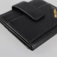 PRADA プラダ 二つ折り財布 2MC063 レザー NERO ブラック ゴー【本物保証】