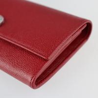 BVLGARI ブルガリ 二つ折り財布 33889 グレインカーフレザー レッド【本物保証】