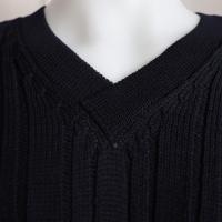 HERMES エルメス セーター ウール100% ダークネイビー シルバー金具【本物保証】