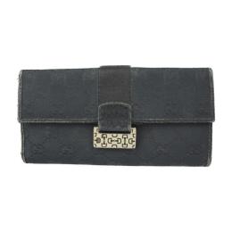 GUCCI グッチ 二つ折り財布 146206 GGキャンバス レザー ブラック【本物保証】