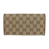 GUCCI グッチ 二つ折り財布 346058 GGキャンバス レザー ベージュ【本物保証】