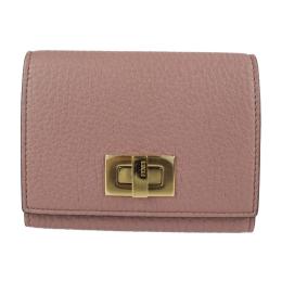 FENDI フェンディ 名刺入れ 8M0425 レザー ダークピンク系 【本物保証】