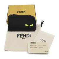 FENDI フェンディ コインケース 7M0270 レザー ブラック ネオンイエ【本物保証】