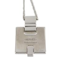 HERMES エルメス ネックレス メタル シルバー ピンク【本物保証】