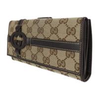 GUCCI グッチ 二つ折り財布 181695 GGキャンバス レザー ベージュ【本物保証】