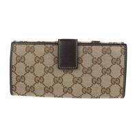 GUCCI グッチ 二つ折り財布 181695 GGキャンバス レザー ベージュ【本物保証】