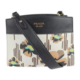 PRADA プラダ ショルダーバッグ 1BC034 レザー ブラック アイボリー【本物保証】