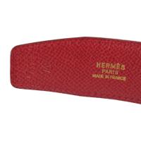 HERMES エルメス ベルト ボックスカーフ クシュベル ブラック ルージュ【本物保証】