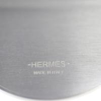 HERMES エルメス ブローチ クロコダイル メタル ブラウン シルバー金具【本物保証】