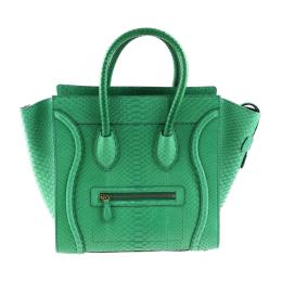 CELINE セリーヌ ハンドバッグ 165214TSE パイソン グリーン 【本物保証】