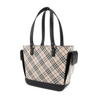 BURBERRY バーバリー ハンドバッグ キャンバス レザー ベージュ ブラッ【本物保証】