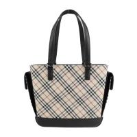 BURBERRY バーバリー ハンドバッグ キャンバス レザー ベージュ ブラッ【本物保証】