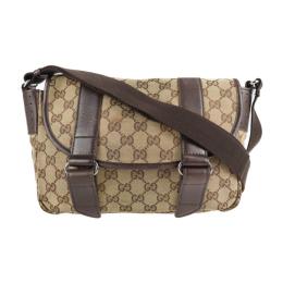 GUCCI グッチ ショルダーバッグ 145858 GGキャンバス レザー ベー【本物保証】