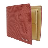 Paul Smith ポールスミス 二つ折り財布 レザー レッド系 【本物保証】
