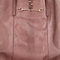 GUCCI グッチ トートバッグ 297006 パイソン レザー パープルブラウ【本物保証】