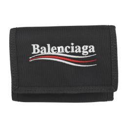 BALENCIAGA バレンシアガ 三つ折り財布 507481 ナイロン ブラッ【本物保証】