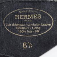 HERMES エルメス 手袋 ラムスキン ブラック ゴールド金具【本物保証】