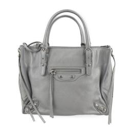 BALENCIAGA バレンシアガ ハンドバッグ 357333 レザー グレー 【本物保証】