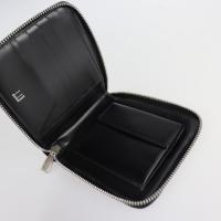 Dunhill ダンヒル 二つ折り財布 ナイロンキャンバス カーフレザー ブラッ【本物保証】