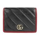 GUCCI グッチ 二つ折り財布 573811 カーフレザー ブラック レッド【本物保証】