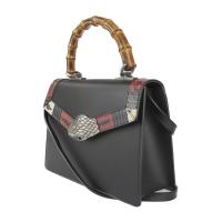 GUCCI グッチ ハンドバッグ 453751 レザー パイソン ブラック マル【本物保証】