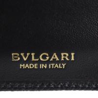 BVLGARI ブルガリ 二つ折り財布 39373 レザー ブラック ゴールド金【本物保証】