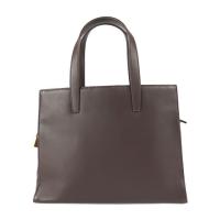 LOEWE ロエベ ハンドバッグ レザー ダークブラウン ゴールド金具【本物保証】