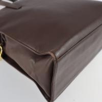 LOEWE ロエベ ハンドバッグ レザー ダークブラウン ゴールド金具【本物保証】