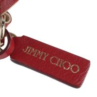 JIMMY CHOO ジミーチュウ キーホルダー レザー レッド ベージュ【本物保証】