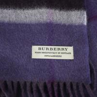 BURBERRY バーバリー マフラー カシミヤ100% パープル系 【本物保証】