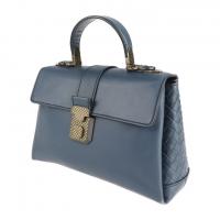 BOTTEGAVENETA ボッテガヴェネタ ハンドバッグ レザー ブルー系 【本物保証】