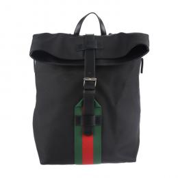 GUCCI グッチ リュック・デイパック 337075 キャンバス レザー ブラ【本物保証】