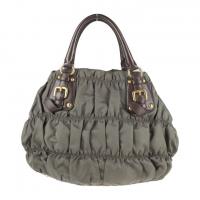 PRADA プラダ ショルダーバッグ BN1792 ナイロン FUMO カーキ系【本物保証】