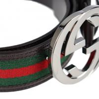 GUCCI グッチ ベルト 114984 レザー ダークブラウン 【本物保証】