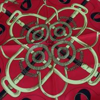 HERMES エルメス スカーフ シルク レッド ゴールド【本物保証】