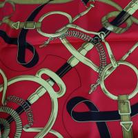 HERMES エルメス スカーフ シルク レッド ゴールド【本物保証】