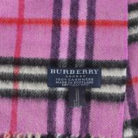 BURBERRY バーバリー マフラー カシミヤ100% ピンク系 【本物保証】