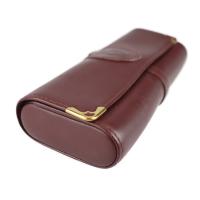 CARTIER カルティエ ポーチ レザー ボルドー ゴールド金具【本物保証】