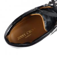 JIMMY CHOO ジミーチュウ スニーカー スウェード パテントレザー ブラ【本物保証】