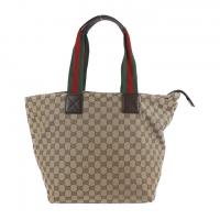 GUCCI グッチ トートバッグ 131231 GGキャンバス ベージュ ブラウ【本物保証】