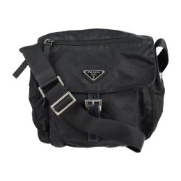 PRADA プラダ ショルダーバッグ B8994 ナイロン ブラック シルバー金【本物保証】