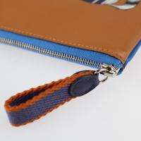 HERMES エルメス ポーチ スイフト ゴールド×ブルーアンクル シルバー金具【本物保証】