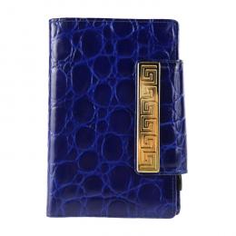 Gianni Versace ジャンニ ヴェルサーチ 手帳カバー レザー ネイビ【本物保証】