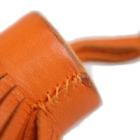 HERMES エルメス キーホルダー レザー オレンジ シルバー金具【本物保証】