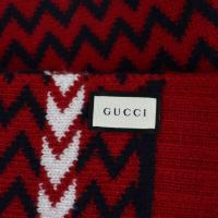 GUCCI グッチ マフラー 550597 ウール レッド ネイビー【本物保証】