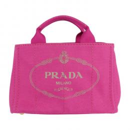 PRADA プラダ トートバッグ B2439G コットンキャンバス FUXIA 【本物保証】